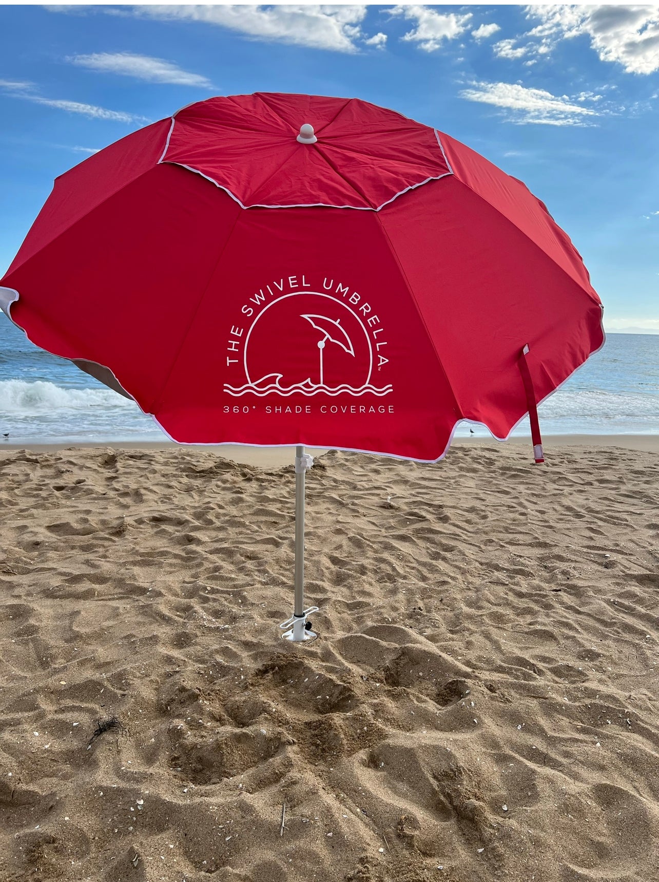 The Swivel Umbrella- Beach RED